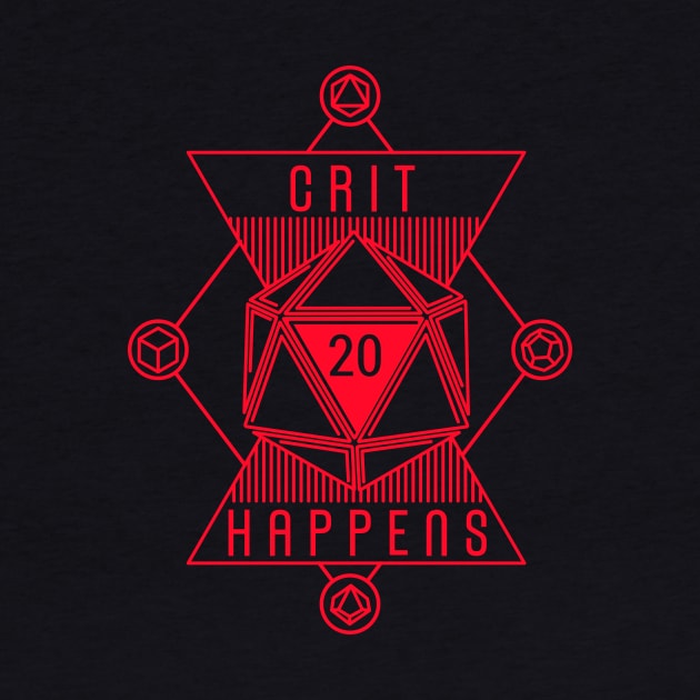 Crit Happens RPG Minimalist Line Art Design by LFVart